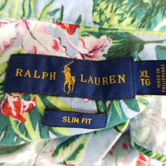 RALPH LAUREN Slim Fit Tropical Button Down Shirt - Picture 2 of 7